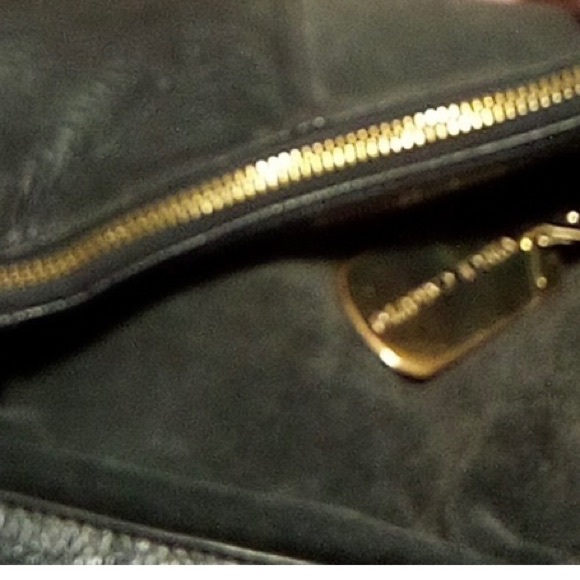 EUC Vince Camuto Black Leather & Suede Satchel/Shoulder Bag - Picture 8 of 9